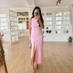 Pink Maxi Dress With Slit