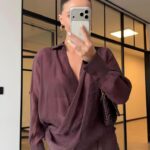 Burgundy Wrap Front Long Sleeve Blouse