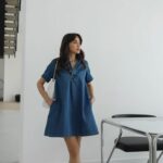 Blue Denim Short Sleeve Dress