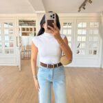 Short Sleeve Mock Neck White Top