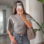 Gray Short Sleeve Fitted Top