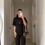 Brown Short Sleeve Top and Pants Set