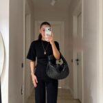 Black Short Sleeve Top and Pants Set