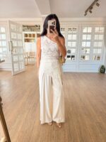 White Lace One Shoulder Top - Image 3