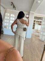 White Lace One Shoulder Top - Image 2