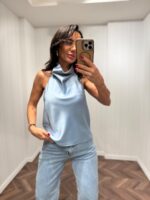 Baby Blue Halter Neck Top - Image 2