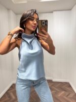 Baby Blue Halter Neck Top