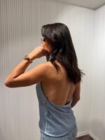 Baby Blue Halter Neck Top - Image 3