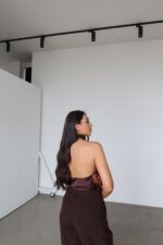 Brown Halter Neck Top - Image 2