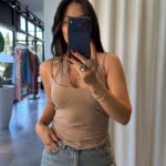 Beige Lace Trim Top