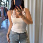 White Lace Trim Top