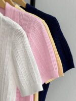 Short Sleeve Knit Polo T-Shirts Assorted Colors - Image 2