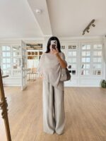 Beige Poncho Top