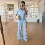 Light Blue Lace Two Piece Set
