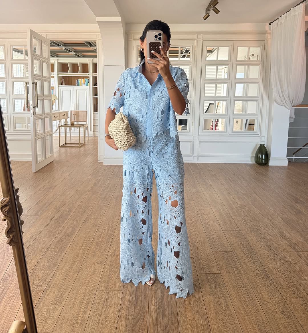 c6e5a705-00de-49df-97a1-2b8f6792e028.jpeg Light Blue Lace Two Piece Set - Image 1