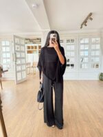 Black Poncho Top
