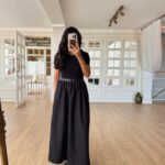 Black Short Sleeve Maxi Dress