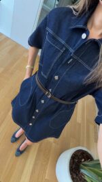 Dark Denim Button-Down Shirt Dress - Image 3