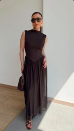Sleeveless Black Maxi Dress