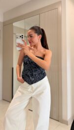 Black Paisley Bandana Tube Top - Image 2