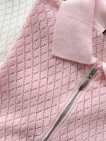 Diamond Knit Zip Polo Top (4 colors) - Image 4