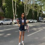 Women's Dark Denim Vest and Shorts Set