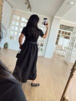 Black Short Sleeve Maxi Dress - Image 2