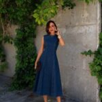 Sleeveless Denim Midi Dress