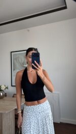 Black Halter Crop Top