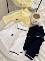 Cable Knit Short Sleeve Polo Shirts - Image 2