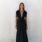 Black Short Sleeve Maxi Dress