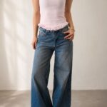 Light Pink Ruffle Trim Tank Top