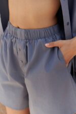 Blue Short Sleeve Shirt and Shorts Set - Image 3