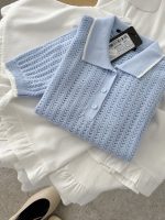 Pastel Knit Short Sleeve Polo Shirts - Image 4