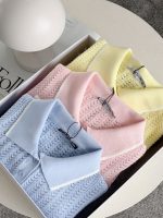 Pastel Knit Short Sleeve Polo Shirts - Image 2