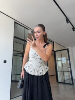 Floral Embroidered Peplum Top