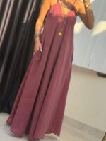 Sleeveless Burgundy Maxi Dress - Image 2