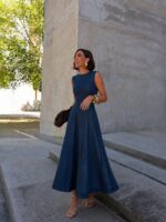 Sleeveless Denim Midi Dress - Image 4