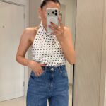White Polka Dot Halter Top