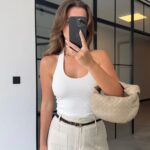 White Ribbed Halter Neck Tank Top