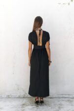 Black Short Sleeve Maxi Dress - Image 3