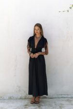 Black Short Sleeve Maxi Dress - Image 4