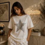 White Star Print Oversized T-Shirt