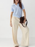 Pastel Knit Short Sleeve Polo Shirts - Image 6