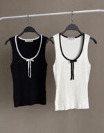 Aphrodite Ribbed Contrast Trim Tank Tops