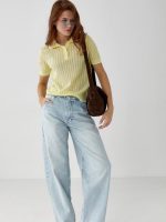 Pastel Knit Short Sleeve Polo Shirts - Image 5