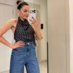 Black Polka Dot Halter Top
