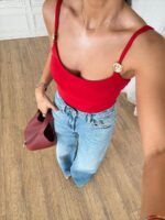 Red Tank Top Bodysuit - Image 2