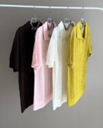 Short Sleeve Knit Polo Shirt Assorted Colors - Image 3
