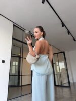 Light Wash Denim Halter Top - Image 4